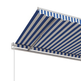 Automatycznie zwijana markiza, 450x350 cm, niebiesko-biała