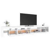 vidaXL Szafka pod TV z oświetleniem LED, biała, 290x36,5x40 cm