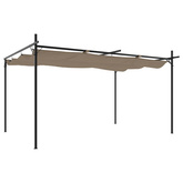 Pergola ze zwijanym dachem, taupe, 395x292x230 cm