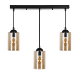 Lampa wisząca listwa czarno/brązowa 3xE27 Bistro 33-00545