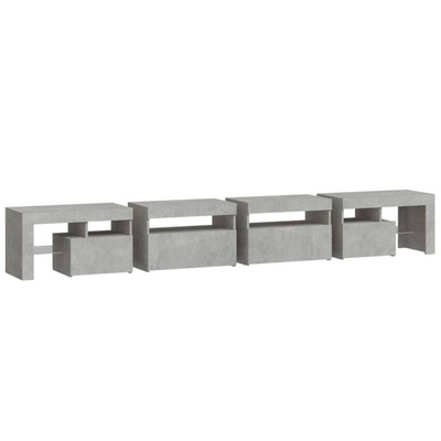 vidaXL Szafka pod TV z oświetleniem LED, szarość betonu, 260x36,5x40cm