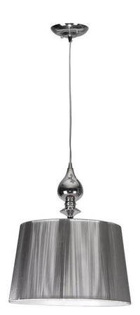 Lampa wisząca z abażurem Gillenia srebrna nitkowy abażur nowoczesna