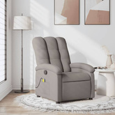 vidaXL Rozkładany fotel masujący, taupe, obity tkaniną model standard