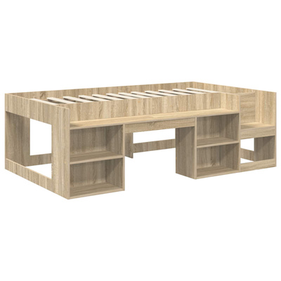 Łóżko z tunelami 3 szt. Dąb Sonoma i różowy Drewno inżynieryjne