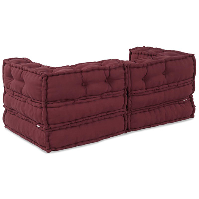Modularna jednostka sofy 2 pcs Bordowy 140 x 70 x 56 cm tkanina