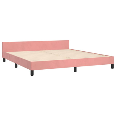 vidaXL Rama łóżka z zagłówkiem, różowa, 180x200 cm, aksamitna model standard