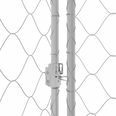 Klatka dla psa z dachem srebrny 200 x 200 x 258 cm Stal i PE