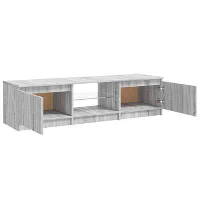 vidaXL Szafka pod TV, z LED, szary dąb sonoma, 140x40x35,5 cm