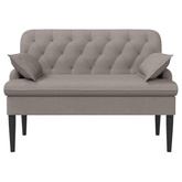Sofa dwuosobowa z guzikowym pikowaniem Ciemnoszary tkanina