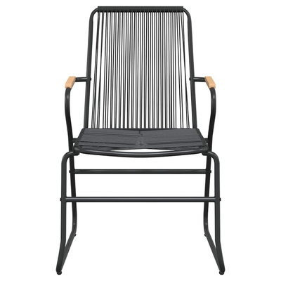 5-częściowy zestaw mebli ogrodowych, czarny, rattan PVC
