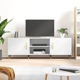 vidaXL Szafka pod TV, biała, 150x30x50 cm, materiał drewnopochodny wariant 7