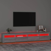 Szafka pod TV z oświetleniem LED, szary dąb sonoma,240x35x40 cm vidaXL