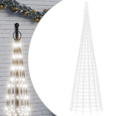 vidaXL Choinka z lampek, na maszt, 3000 zimnych białych LED, 800 cm