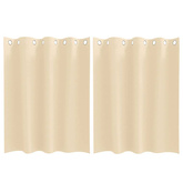 Firany blackout z kółkami 2 pcs Kremowy 140 x 140 cm Poliester
