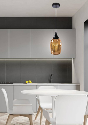 Lampa wisząca miedziana szklany lustrzany klosz Marina Candellux 31-51622