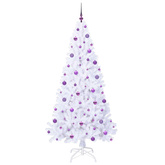 Sztuczna choinka z 300 diodami LED Biały 210 cm PVC i stal