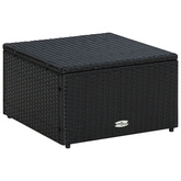 Puf 53 x 53 x 30 cm, polirattanowy, czarny