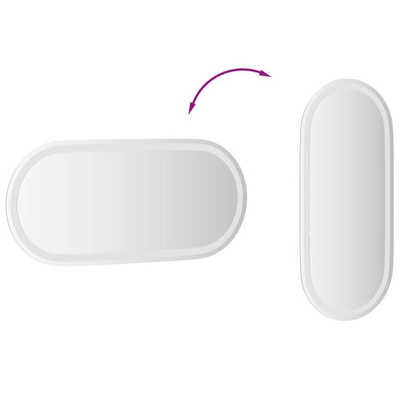 vidaXL Lustro łazienkowe z LED, 80x35 cm, owalne