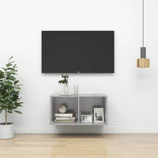 vidaXL Wisząca szafka pod TV, szarość betonu, 37x37x72 cm