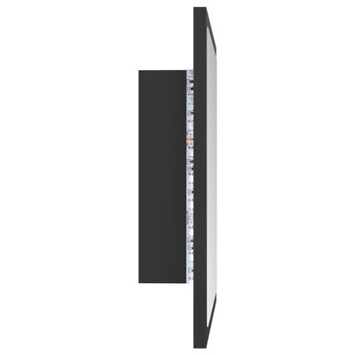 vidaXL Lustro łazienkowe LED, szare, 40x8,5x37cm, akryl