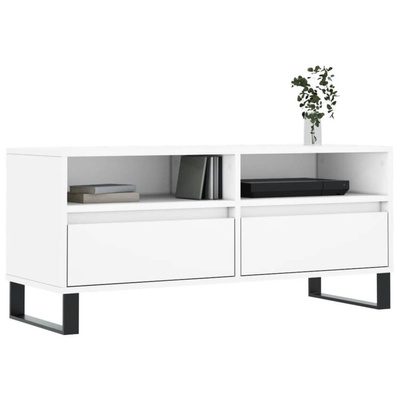 vidaXL Szafka pod TV, biała, 100x34,5x44,5 cm, materiał drewnopochodny model standard