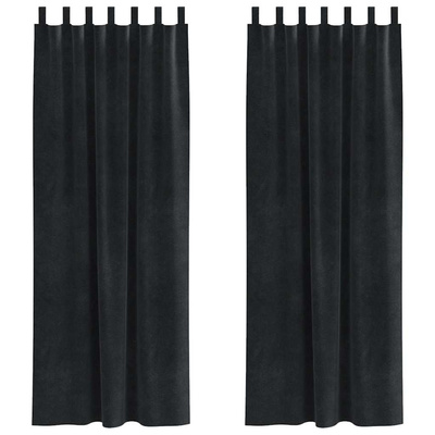 Zasłony zaciemniające 2 pcs Czarny 140 x 260 cm Aksamit