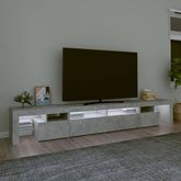 vidaXL Szafka pod TV z oświetleniem LED, szarość betonu, 260x36,5x40cm