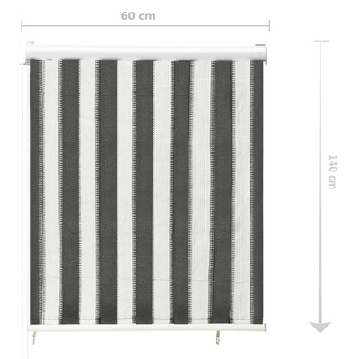 vidaXL Roleta zewnętrzna, 60x140 cm, antracytowo-białe pasy