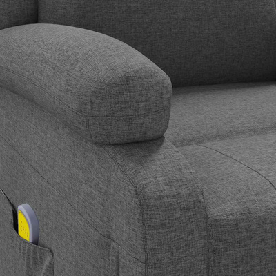 Fotel z masażem, ciemnoszary, tkanina