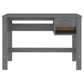 vidaXL Biurko HAMAR, ciemnoszare, 110x40x75 cm, lite drewno sosnowe