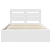 Ramka łóżka Z zagłówkiem Biały 140 x 190 cm Lite drewno sosnowe