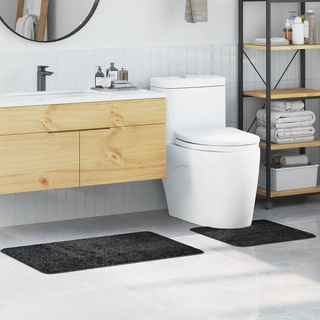 Zestaw mat łazienkowych antypoślizgowych 2 pcs Ciemnoszary PP