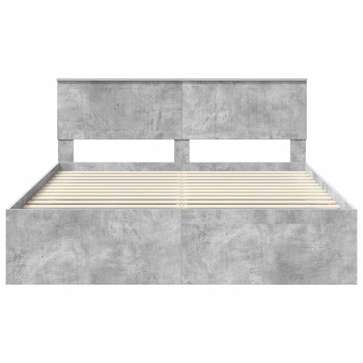 Ramka łóżka Betonowy 160 x 200 cm Lite drewno sosnowe