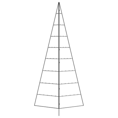 Metalowa choinka świąteczna, do dekoracji, czarna, 210 cm