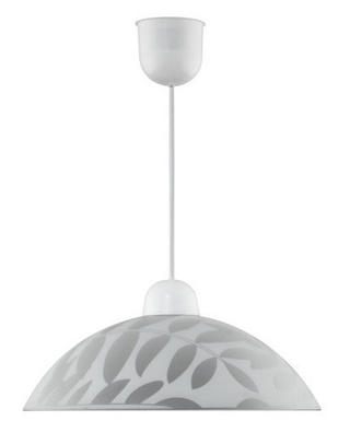 Lampa wisząca Letycja z białym kloszem pojedyncza nad stół do jadalni