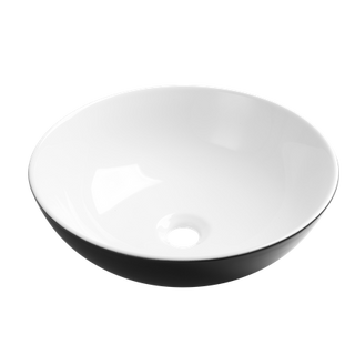 Umywalka nablatowa Tinos marmur czarna biała   Invena