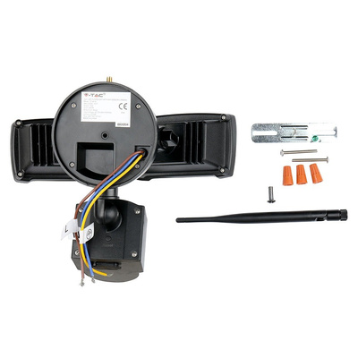 18W Naświetlacz LED SMD z czujnikiem ruchu i kamerą / Wifi / Barwa:6000K / Obudowa: Czarna