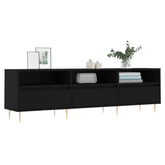 vidaXL Szafka pod TV, czarna, 150x30x44,5 cm, materiał drewnopochodny