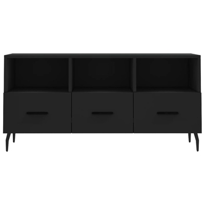 vidaXL Szafka pod TV, czarna, 102x36x50 cm, materiał drewnopochodny wariant 8