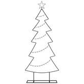 Metalowa choinka świąteczna z podstawą Czarny 150 cm Stal