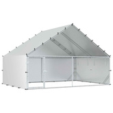 Kurnik z dachem srebrny 300 x 200 x 190 cm Stal ocynkowana