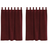 Zasłony zaciemniające 2 pcs Czerwone wino 140 x 140 cm Aksamit