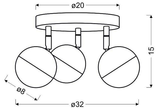 Lampa sufitowa LED 3x3W RGB PARTY 98-67784 CHROM