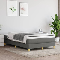 vidaXL Łóżko kontynentalne z materacem, ciemnoszara tkanina 120x200 cm wariant 14