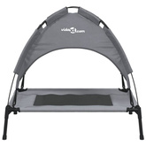 vidaXL Legowisko dla psa, z baldachimem, antracytowe, tkanina i stal