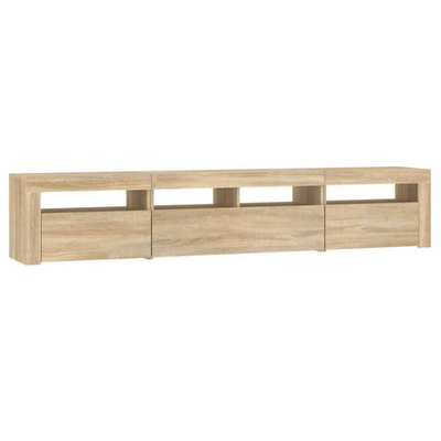 vidaXL Szafka pod TV z oświetleniem LED, dąb sonoma, 210x35x40 cm