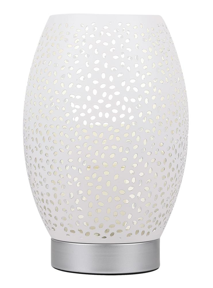 Lampka nocna Venus metalowa ażurowa biała ze srebrnym E27 Candellux