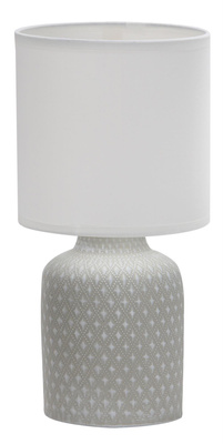 Lampka nocna Iner szara ceramiczna z abażurem Candellux