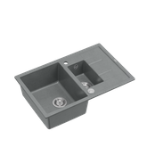 MORGAN 156 GraniteQ zlewozmywak silver stone z syfonem Push To Open okrągły 1,5-komorowy z/o / stal szlachetna