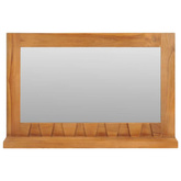 vidaXL Lustro ścienne z półką, 60x12x40 cm, lite drewno tekowe